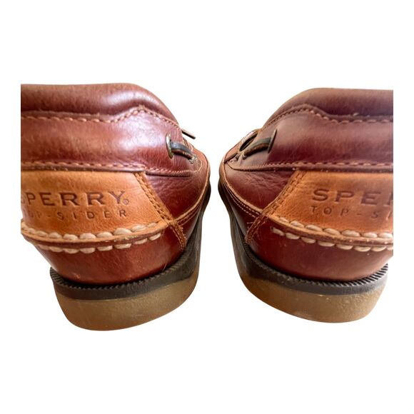 Sperry Boat Shoe Mens 12M Mako Collection Leather Brown 2 eye top Sider - Picture 3 of 7